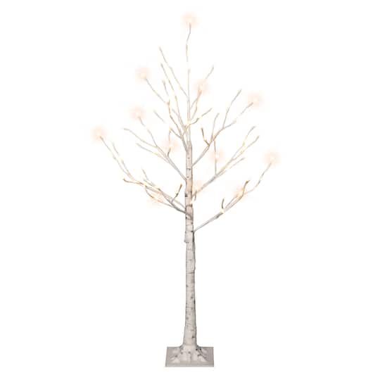 4ft. Pre-Lit White Artificial Artificial Twig Tree, 2ct.